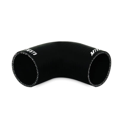 Mishimoto 2.5 Inch Black 90 Degree Silicone Coupler - Durable High-Heat Intake and Cooling Hose Connection