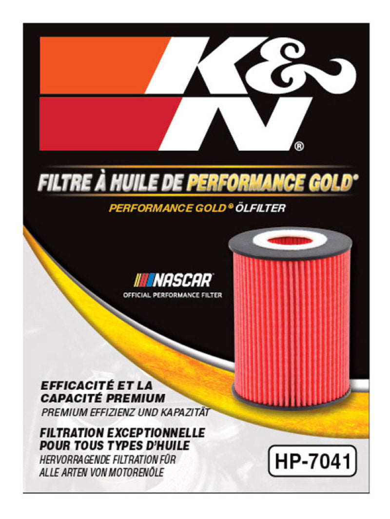 K&N Engineering HP-7041 Performance Oil Filter for 2012-2015 Fiat 500 and Jeep Renegade 1.4L L4 Gas Engines