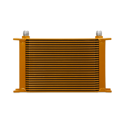 Mishimoto Universal 25-Row Oil Cooler - Gold for Mustang and Vehicle Cooling Enhancement