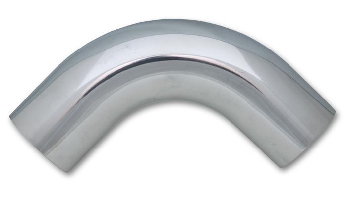 Vibrant 2.5-inch O.D. Universal Aluminum Tubing with 90-Degree Bend - Polished Finish