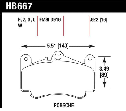Hawk 02-05 Porsche 911 Carrera 4 Turbo Look/Carrera 4S Front Street Performance Ceramic Brake Pads