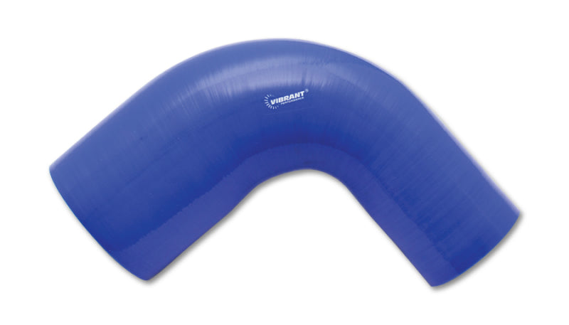 Vibrant 4 Ply Reinforced Silicone 90 Degree Transition Elbow – Blue, 2 Inch ID to 2.5 Inch I.D.