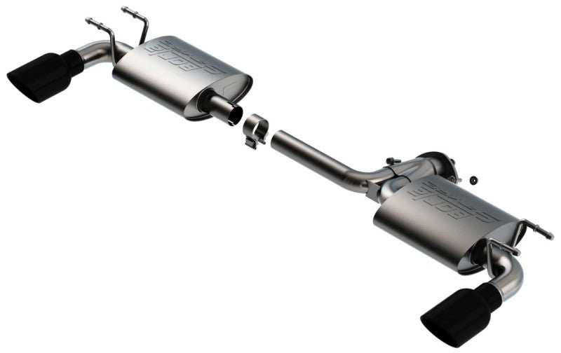 Borla 11970BC Axle-Back Exhaust System for Mazda 3 Hatchback 2019-2024 with Black Chrome Tips