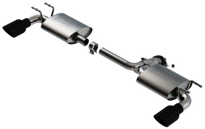 Borla 11970BC Axle-Back Exhaust System for Mazda 3 Hatchback 2019-2024 with Black Chrome Tips