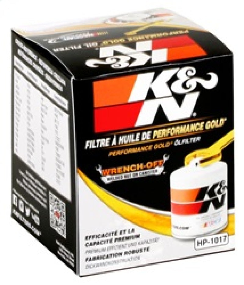 K&N Engineering HP-1017 Performance Gold Oil Filter for Saturn Vue, Hummer H3, and GMC Savana 2500