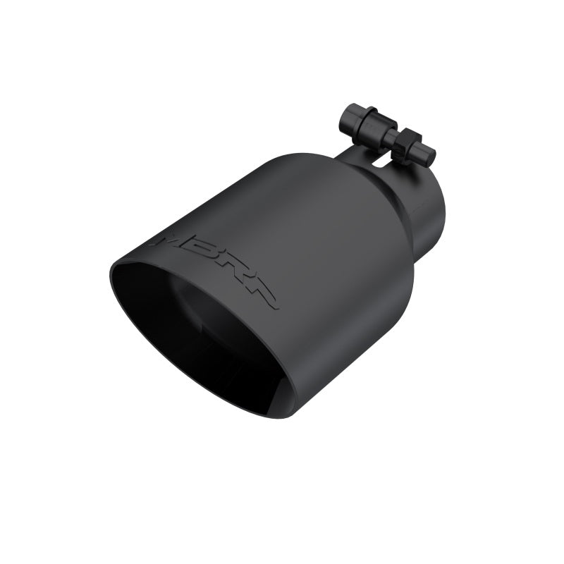 MBRP Universal 4-inch Dual Wall Angled Exhaust Tip - Black Coated, 2.5-inch Inlet, 8-inch Length