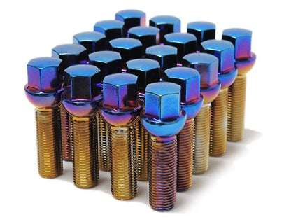 Wheel Mate Mevius Lug Bolt Set of 20 - Black 12x1.50 Thread with 27mm Cone 60 Degree Taper