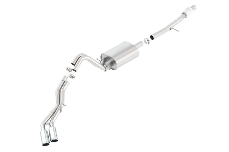 Borla Touring Cat-Back Exhaust System for 2015-2020 Chevrolet Suburban 5.3L V8 — Dual 2.25" Exit with 4" Chrome Tips
