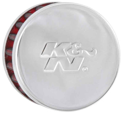 K&N Steel Base Chrome Top Crankcase Vent Filter 1/2in. Vent / 2in. OD / 1-1/2in. Height
