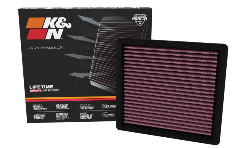 K&N Engineering 33-5127 High-Flow Replacement Air Filter for Jeep Wrangler 6.4L V8 (2021-2024)