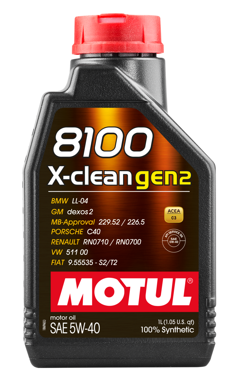 Motul 1L Synthetic Engine Oil 8100 X-CLEAN Gen 2 5W40 for High-Performance Engines