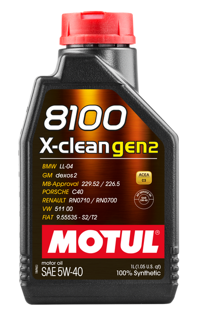 Motul 1L Synthetic Engine Oil 8100 X-CLEAN Gen 2 5W40 for High-Performance Engines