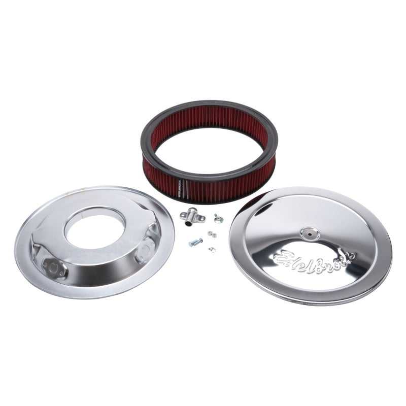 Edelbrock Pro-Flo Series Round Chrome Air Cleaner - 14 Inch Diameter, Part #1206