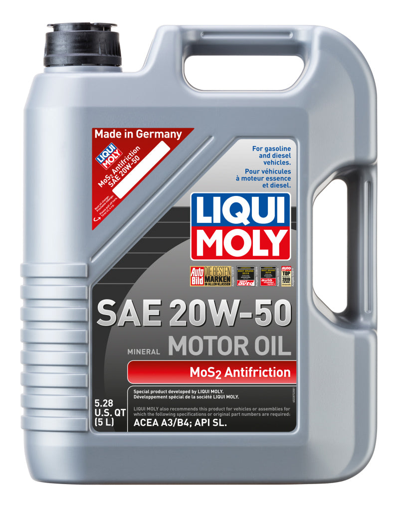 LIQUI MOLY 5L MoS2 Anti-Friction Motor Oil 20W50 for Classic and Older Engines