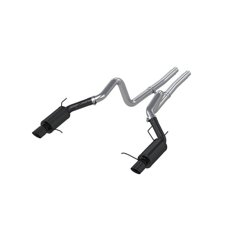 MBRP Armor BLK Series Cat Back Exhaust System for Ford Mustang 2011-2014 – Dual Split Rear Exit with Black Coating and 4-Inch Tips