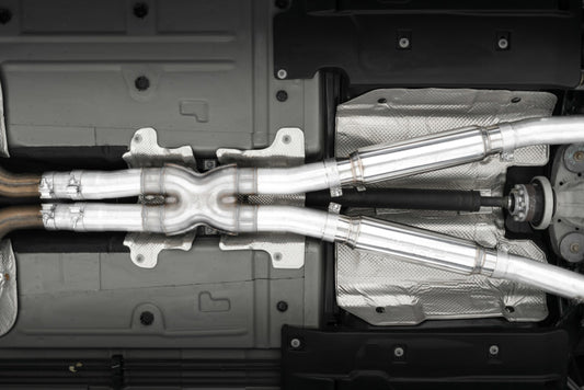MBRP Armor Pro Series Cat Back Exhaust System for Dodge Challenger 2015-2017 with Carbon Fiber Quad Tips