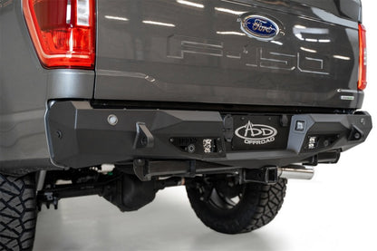 Addictive Desert Designs Stealth Fighter Rear Bumper for Ford F-150 with Cube Light Mounts and Backup Sensors