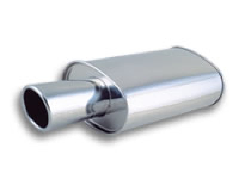 Vibrant StreetPower Turbo Oval Muffler with 4-inch Round Tip and 3-inch Inlet I.D.