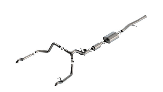 Borla S-Type Cat-Back Exhaust System for 2024-2025 Chevrolet Silverado 1500 ZR2 & GMC Sierra 1500 AT4X 6.2L V8 with Valve Simulator