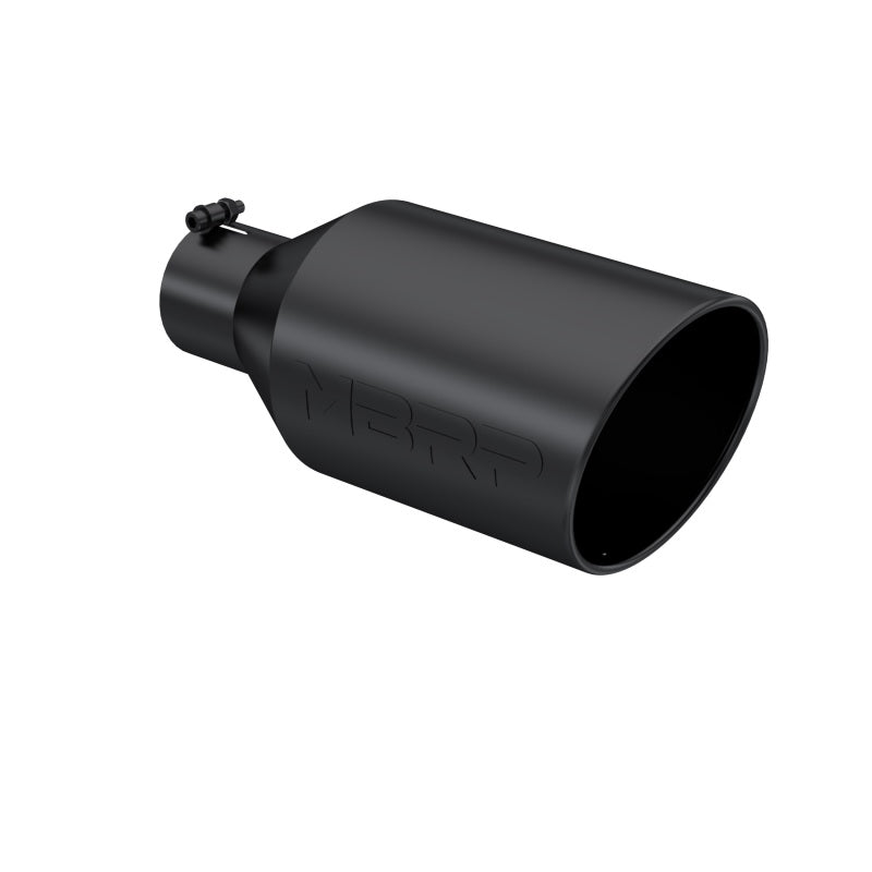 MBRP Universal 8-inch Black Exhaust Tip with Rolled End - Part Number T5128BLK