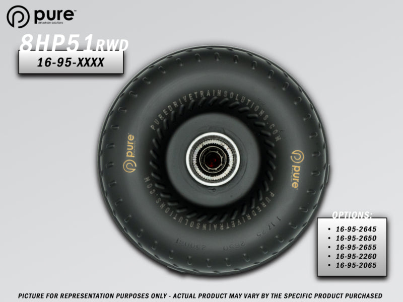 Pure Drivetrain Solutions 8HP51 High Performance Billet Race Torque Converter with 26/50 Stator for RWD Vehicles