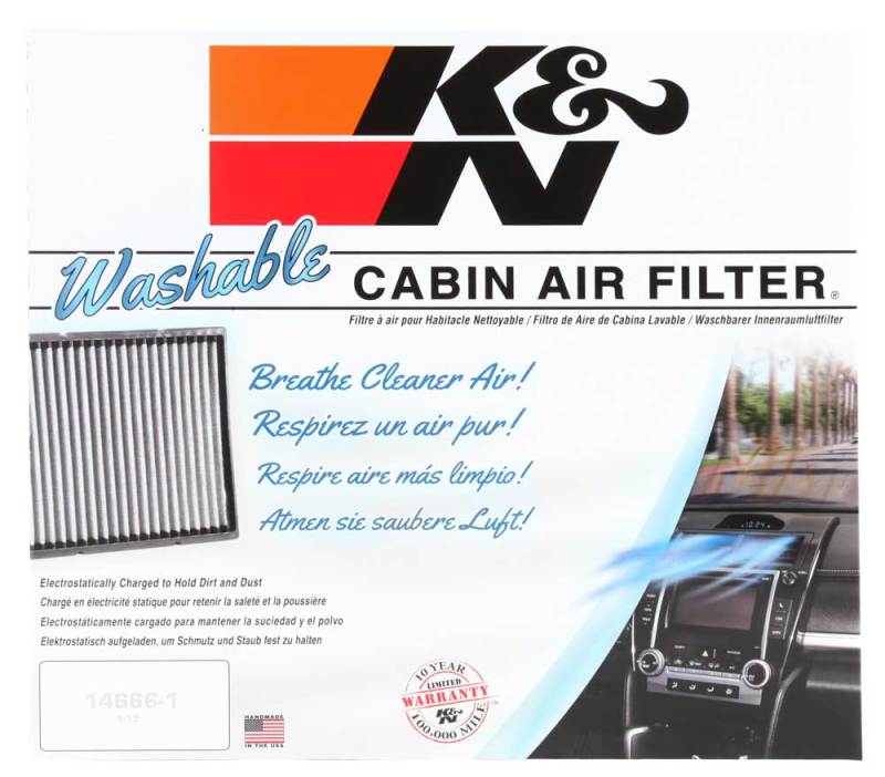 K&N Engineering Cabin Air Filter VF3019 for BMW X5 and X6 – Washable, Reusable, Long-Lasting Protection