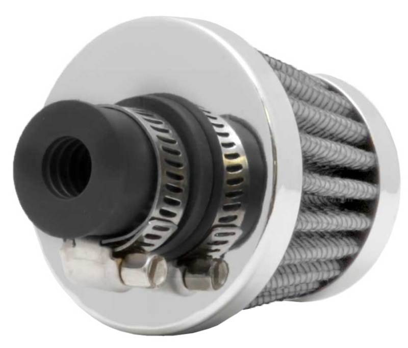 K&N Engineering 62-1600WT Crankcase Vent Filter with Chrome Top and Base for Classic and Racing Engines