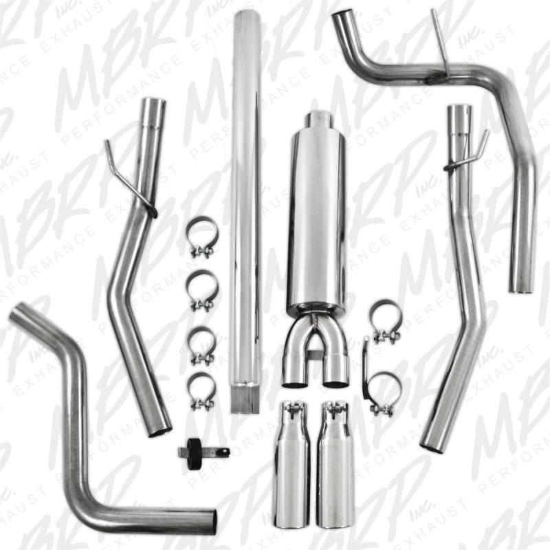 MBRP Armor Plus Series Cat Back Exhaust System for 2004-2008 Ford F-150 4.6/5.4L - Dual Split Rear Exit with 3.5-inch Tips