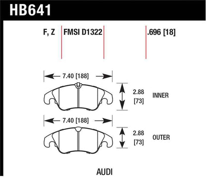 Hawk 2009-2014 Audi A4 HPS 5.0 Front Brake Pads