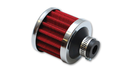 Vibrant Crankcase Breather Filter with Chrome Cap – 2 1/8 inch Cone OD, 2 5/8 inch Tall, 5/8 inch 15mm ID
