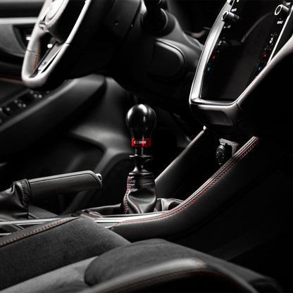 COBB Subaru 6-Speed Weighted Shift Knob - Black with Red and Black Collars