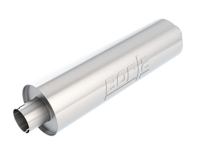 Borla Heavy Duty Truck Muffler - 3 inch Center-Inlet & Outlet, 24-inch Length, Notched Necks, Reversible Design