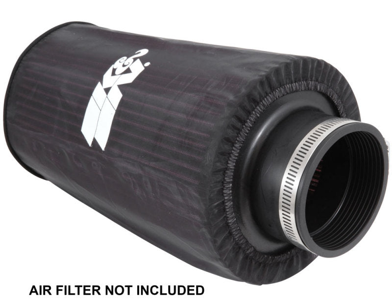 K&N Engineering RE-0810PK Universal Round Tapered Filter Wrap – Black, 6-inch Base, 4.625-inch Top, 9-inch Height
