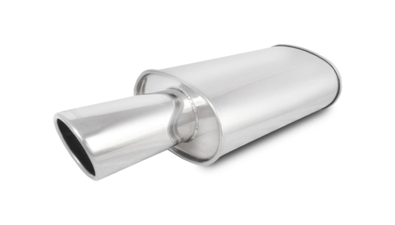 Vibrant StreetPower Turbo Oval Muffler with 4-inch Round Tip and 3-inch Inlet I.D.
