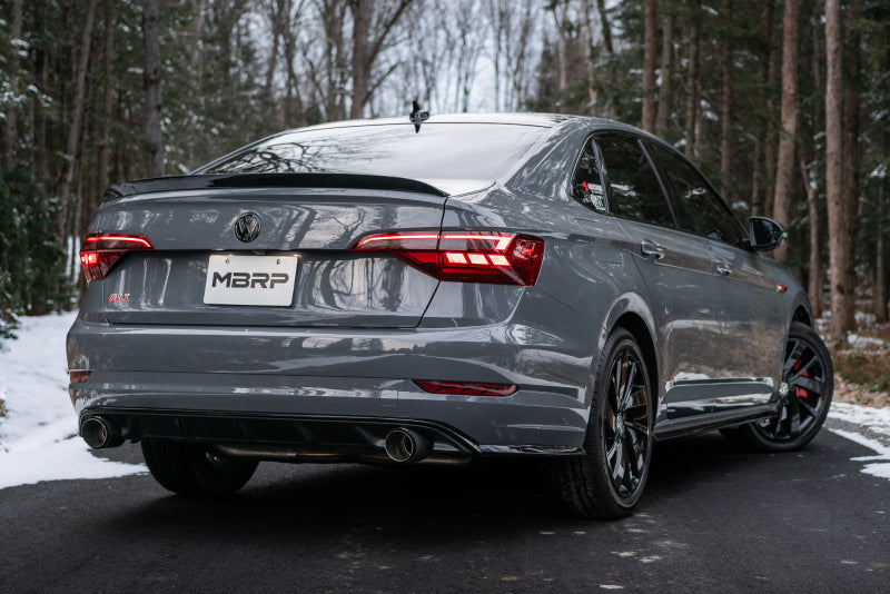 MBRP Armor Pro Series T304 Stainless Steel Cat-Back Dual Split Rear Exit Exhaust System for Volkswagen Jetta GLI (2019-2021) with Carbon Fiber Tips