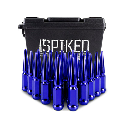 Mishimoto Steel Spiked Lug Nuts M12 x 1.5, 24-Piece Set in Blue – Aggressive Style and Durable Fitment