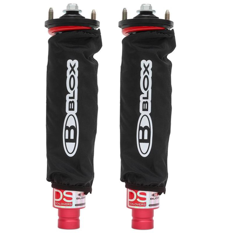 BLOX Racing Coilover Covers - Black Pair for Enhanced Suspension Protection