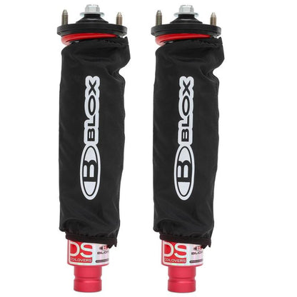 BLOX Racing Coilover Covers - Black Pair for Enhanced Suspension Protection