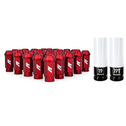 Mishimoto Aluminum Locking Lug Nuts M12x1.5 27-Piece Set for Ford Bronco - Red