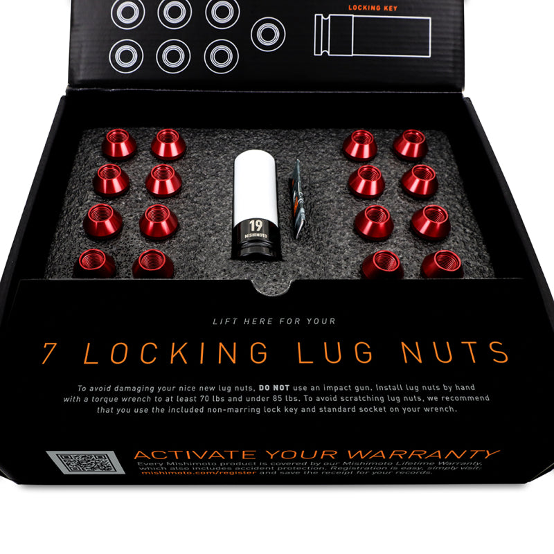 Mishimoto Aluminum Locking Lug Nuts 1/2 x 20, 23-Piece Set in Silver