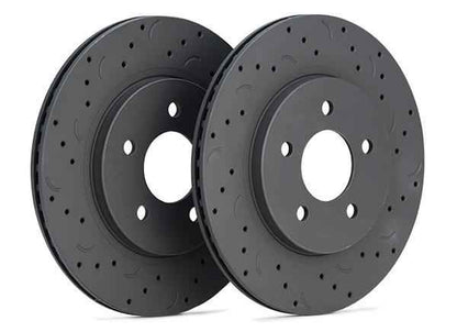 Hawk Talon 2008 Mitsubishi Lancer Evolution GSR AWD Drilled and Slotted Front Brake Rotor Set