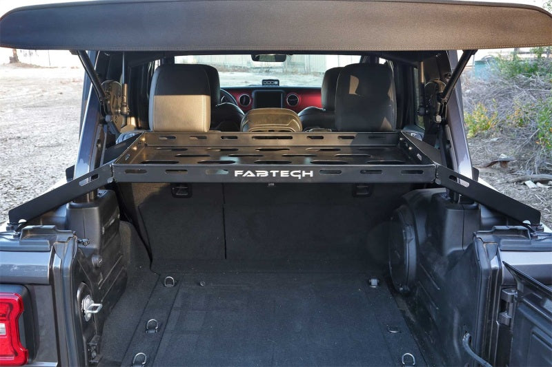 Fabtech 18-21 Jeep JL Interior Cargo Rack - Heavy Duty Steel Double Deck Storage Solution