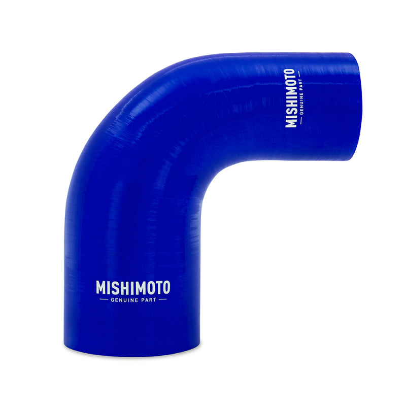 Mishimoto Silicone Reducer Coupler 90 Degree 2.5 Inch to 4 Inch - Blue
