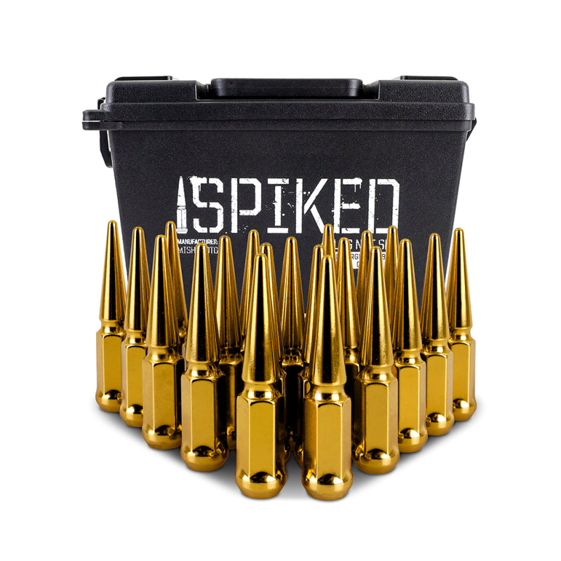 Mishimoto Steel Spiked Lug Nuts M12x1.5 20pc Set - Gold for BMW Z3
