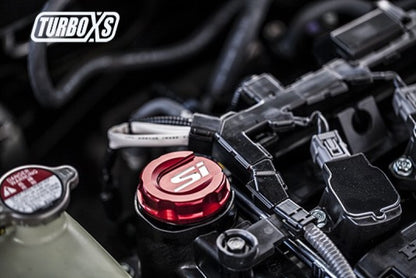 Turbo XS Red Oil Cap for 2017-2019 Honda Civic SI and Sport Models