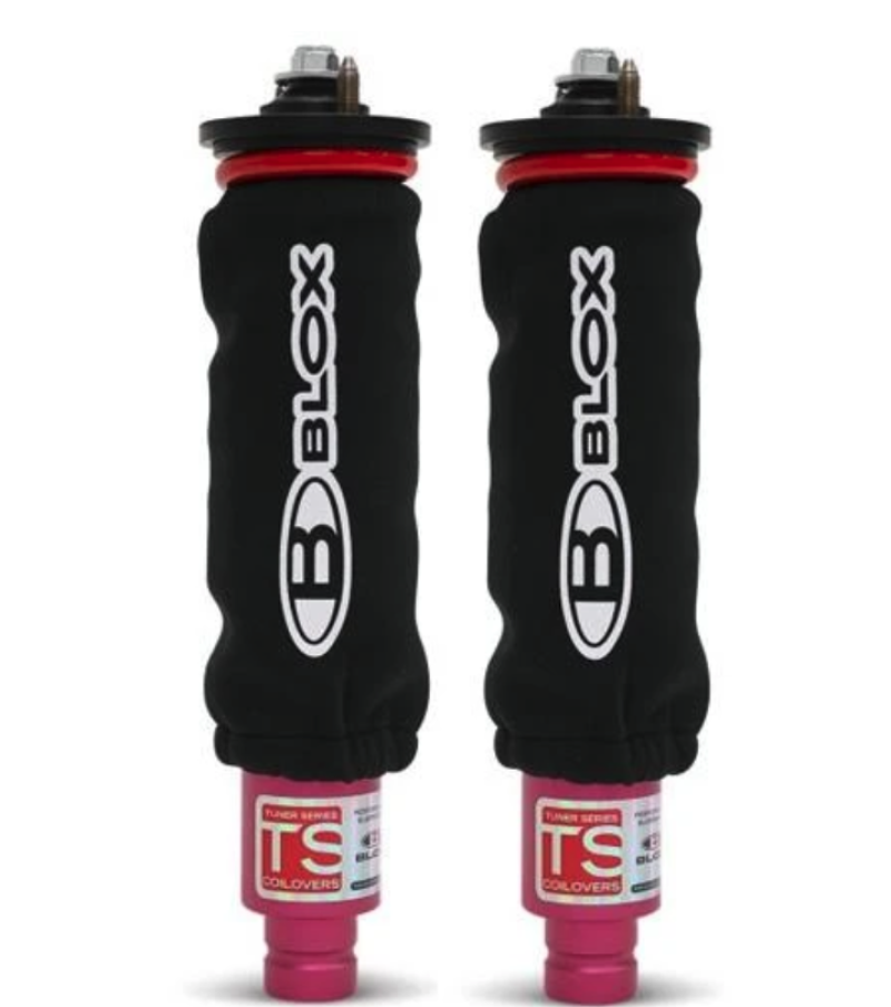BLOX Racing Neoprene Coilover Covers - Black Pair for Enhanced Suspension Protection
