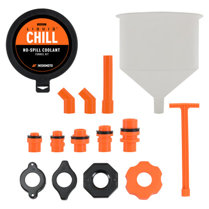 Mishimoto No-Spill Coolant Funnel Kit 15-Piece Set for Automotive Fluids