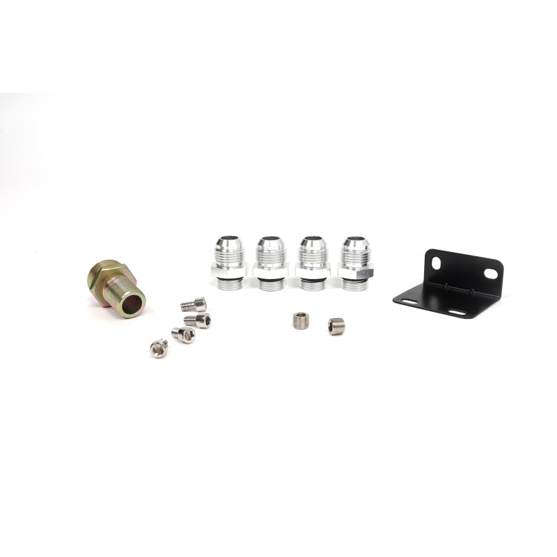 BLOX Racing Remote Oil Filter Relocation Kit - Polished Finish for Automotive Performance