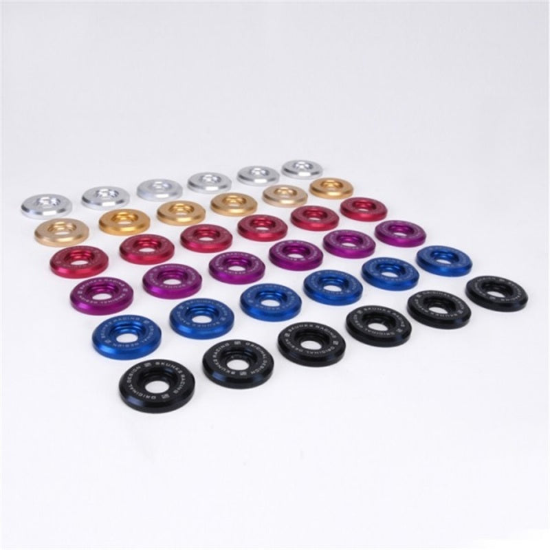 Skunk2 Racing Small Fender Washer Kit with Black Anodized Finish – M6 x 1.0 Stainless Steel Bolts and 16.8mm Aluminum Washers