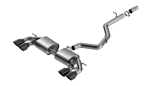 Borla 22-25 Volkswagen Golf R S-Type Cat-Back Exhaust System with Dual 4.5-inch Black Chrome Tips